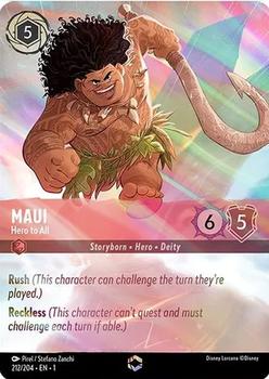 2023 Disney Lorcana TCG: The First Chapter #212/204 Maui - Hero to All (Alternate Art) Front