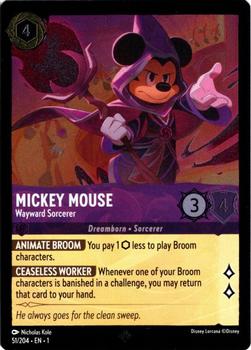2023 Disney Lorcana TCG: The First Chapter - Foil #51/204 Mickey Mouse - Wayward Sorcerer Front