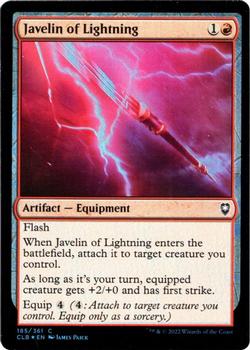 2022 Magic The Gathering Commander Legends: Battle for Baldur's Gate - Foil #185/361 Javelin of Lightning Front