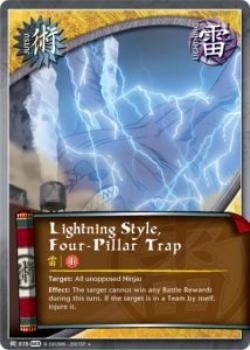 2011 Naruto Series 23: Invasion #INVASJ-878 Lightning Style, Four-Pillar Trap Front