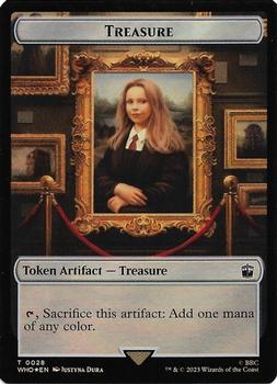2023 Magic: The Gathering Universes Beyond: Doctor Who - Double Sided Tokens #0009/0028 Warrior / Treasure Back