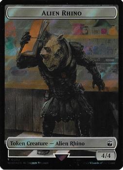 2023 Magic: The Gathering Universes Beyond: Doctor Who - Double Sided Tokens #0035/0056 Alien Rhino / Cyberman Front