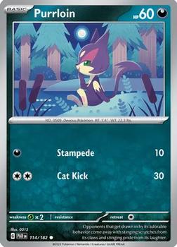 2023 Pokemon Scarlet & Violet Paradox Rift #114/182 Purrloin Front