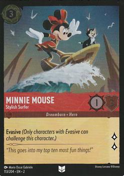 2023 Disney Lorcana TCG: Rise of the Floodborn - Foil #113/204 Minnie Mouse - Stylish Surfer Front