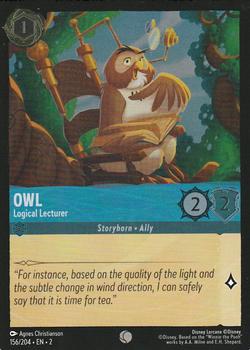 2023 Disney Lorcana TCG: Rise of the Floodborn - Foil #156/204 Owl - Logical Lecturer Front