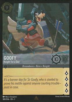 2023 Disney Lorcana TCG: Rise of the Floodborn - Foil #180/204 Goofy - Knight for a Day Front