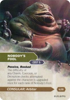 2015 Fantasy Flight Games Star Wars Force and Destiny Specialization Deck Consular Arbiter #4/20 Nobody's Fool Front