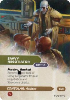 2015 Fantasy Flight Games Star Wars Force and Destiny Specialization Deck Consular Arbiter #9/20 Savvy Negotiator Front