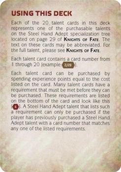 2015 Fantasy Flight Games Star Wars Force and Destiny Specialization Deck Warrior Steel Hand Adept #NNO Title Card Back