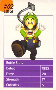 2002 Nintendo Official Magazine Battle Cards #2 Luigi Front