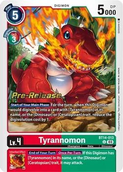2023 Digimon Blast Ace - Pre-Release #BT14-013 Tyrannomon Front