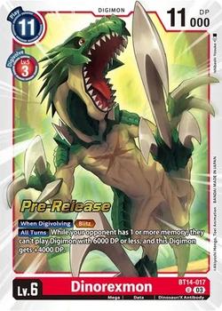 2023 Digimon Blast Ace - Pre-Release #BT14-017 Dinorexmon Front