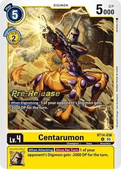 2023 Digimon Blast Ace - Pre-Release #BT14-036 Centarumon Front