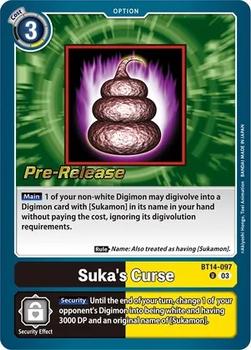 2023 Digimon Blast Ace - Pre-Release #BT14-097 Suka's Curse Front