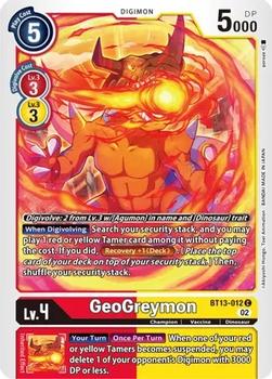 2023 Digimon Versus Royal Knights #BT13-012 GeoGreymon Front
