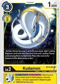 2023 Digimon Versus Royal Knights #BT13-034 Kudamon Front
