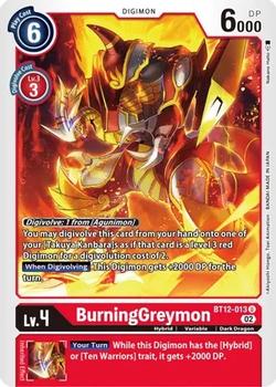 2023 Digimon Across Time #BT12-013 BurningGreymon Front