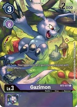 2023 Digimon Dimensional Phase - Textured Campaign Rare Alternate Art Reprints #BT3-077 Gazimon Front