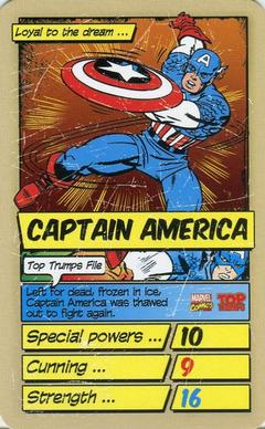 2014 Top Trumps Marvel Who Is The Mightiest? Minis #NNO Captain America Front