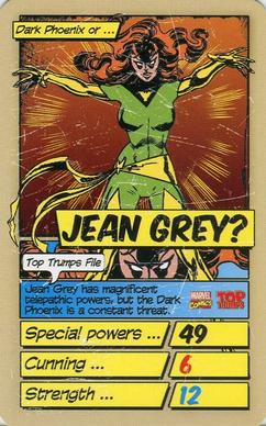 2014 Top Trumps Marvel Who Is The Mightiest? Minis #NNO Jean Grey Front