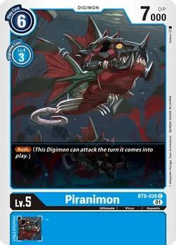 2022 Digimon X Record #BT9-026 Piranimon Front