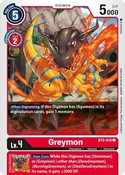 2021 Digimon Battle Of Omni #BT5-010 Greymon Front