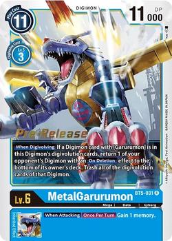 2021 Digimon Battle Of Omni - Pre-Release #BT5-031 MetalGarurumon Front