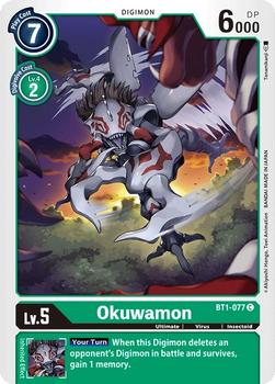 2021 Digimon Release Special Booster Ver.1.0 #BT1-077 Okuwamon Front