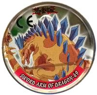 1996 Yu-Gi-Oh! Cheetos Metal Tazo - Duel Tazo #49 Sword Arm of Dragon / Flame Swordsman Front