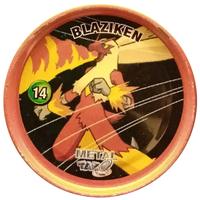 2005-07 Pokemon Cheetos Metal Tazo #14 Blaziken Front