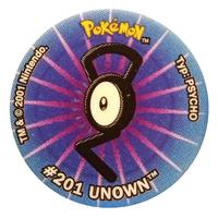 2001 Pokemon Lay's Tazo Zapper - 2nd Series #15 Unown Front