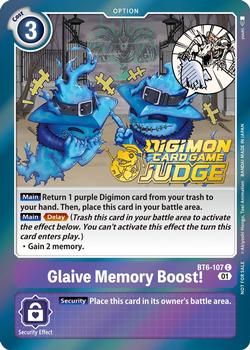 2023 Digimon Judge Pack 3 #BT6-107 Glaive Memory Boost! Front