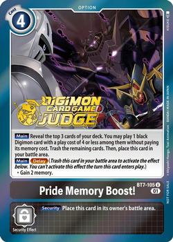 2023 Digimon Judge Pack 3 #BT7-105 Pride Memory Boost! Front