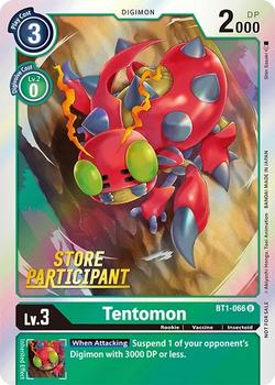 2021 Digimon Store Championship Participation Pack #BT1-066 Tentomon Front