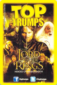 2012 Top Trumps The Lord of the Rings Collector Tin #NNO Aragorn Back