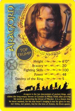 2012 Top Trumps The Lord of the Rings Collector Tin #NNO Aragorn Front