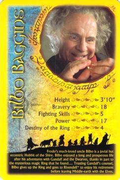2012 Top Trumps The Lord of the Rings Collector Tin #NNO Bilbo Baggins Front