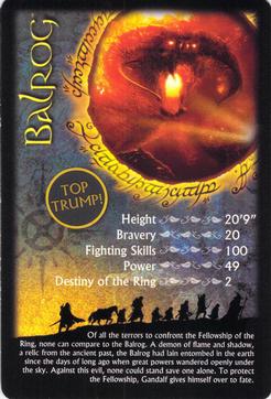 2012 Top Trumps The Lord of the Rings Collector Tin #NNO Balrog Front