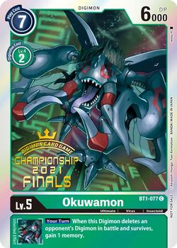 2022 Digimon Final Championships 2021 #BT1-077 Okuwamon Front