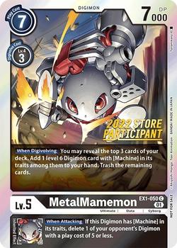 2022 Digimon Store Championship Participant Pack #EX1-050 MetalMamemon Front