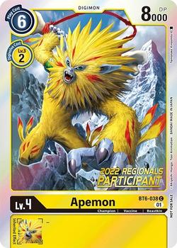 2022 Digimon Regional Tournaments 1 #BT6-038 Apemon Front
