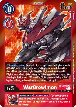 2023 Digimon Tamer Party Pack #BT12-016 WarGrowlmon Front
