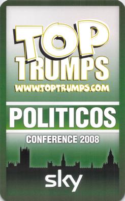 2008 Top Trumps Sky Politicos Conference #NNO Rt. Hon. David Cameron MP Back