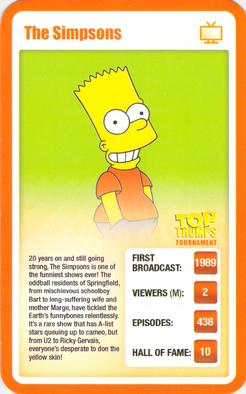 2009 Top Trumps Tournament TV #NNO The Simpsons Front