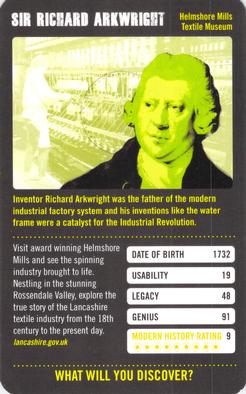 2011 Top Trumps Modern History Greats #NNO Sir Richard Arkwright Front