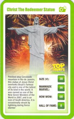 2009 Top Trumps Tournament Wow #NNO Christ the Redeemer Statue Front