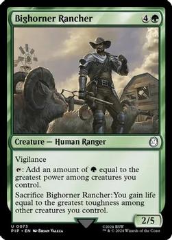 2024 Magic The Gathering Universes Beyond: Fallout #0073 Bighorner Rancher Front