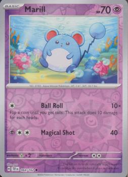 2024 Pokemon Scarlet & Violet Temporal Forces - Reverse Holo #064/162 Marill Front