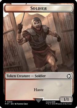 2024 Magic The Gathering Universes Beyond: Fallout - Double Sided Tokens #0005/0010 Warrior // Soldier Back