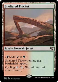 2024 Magic: The Gathering Outlaws of Thunder Junction - Commander Decks #0319 Sheltered Thicket Front
